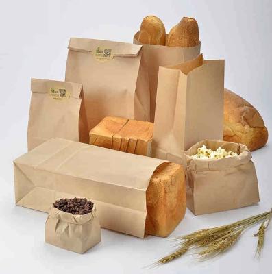 China Recyclable Recycled Customized Paper Bags Cookies Paper Bag Square Brown Paper Bag for sale