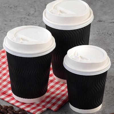 China Disposable Eco Friendly Biodegradable Beverage Packaging Custom Corrugated Coffee Cup Wallpaper for sale