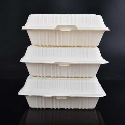 China Viable Biodegradable Cornstarch Lunch Box Container For Food Packaging for sale