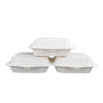 China Sustainable New Design Cornstarch Biodegradable Takeout Food Container For Rice for sale