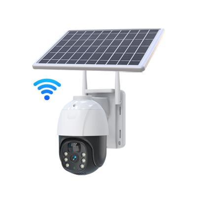 China Human Motion Tracking Smart WIFI Solar CAMERA Powered 4MP Battery IP PTZ Security Camera Two Way Audio Radio for sale