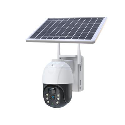 China Human Motion Tracking 4G 3MP Battery IP PTZ Security Camera Smart Solar Powered Two Way Audio Radio CCTV Outdoor Camera For Farm Orchard for sale