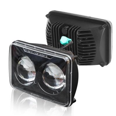 China High Quality 4x6 x6 Inch LED Motorcycle Headlights 60W PMMA Square 4