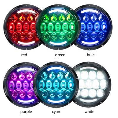 China High quality PMMA+PC! 7 inch round 105w RGB dot / emark approved high low beam design headlight for jeep jk. for sale