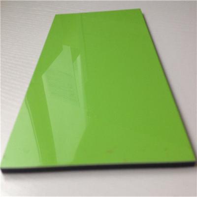 China Decorative Materials 3mm ACP Alucobond Sheets Glossy Green Coated Aluminum Composite Panels For Wall Cladding for sale