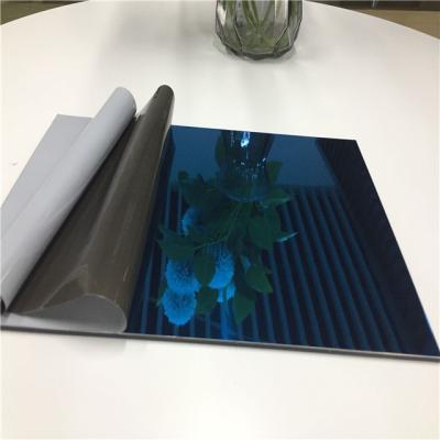 China 3D Mirror Architectural Engineering Material Alucobond Decorative Material Blue Aluminum Plastic Composite Panel ACP / 1220x2440mm / acm sheets for sale