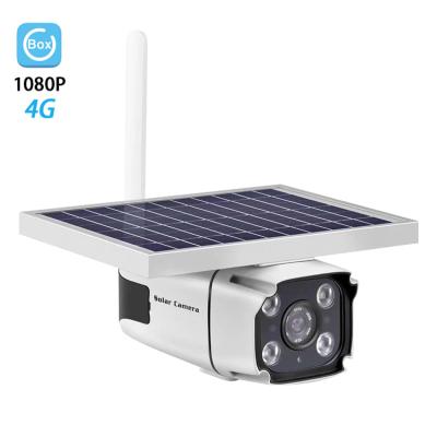 China Outdoor NIGHT VISION Security 1080P LTE 4G IP Camera with SIM Card Slot Wire Free Recording PIR Motion Alert Message Loop Solar Camera for sale