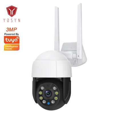 China Outdoor NIGHT VISION 3MP Security CCTV Cameras WiFi and Connection PTZ Light Cable Sound Alarms AI Auto Tracking IP Dome Camera for sale