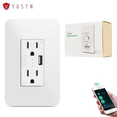 China Easy Installation Ready To Board Tuya USA Charger Standard Radio 15A USB Outlet Wall Socket Smart Wifi Smart Plug for sale