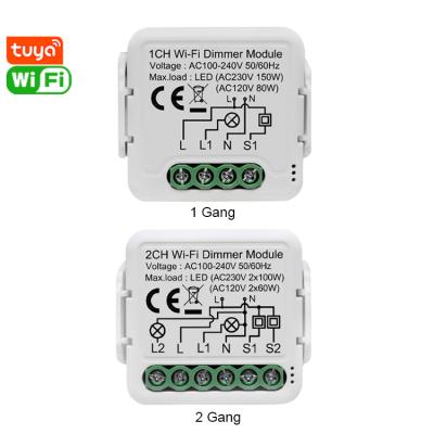 China 110V 220V Alexa Google Voice Control Wall Band 2 Dimmer Module 1 Band 2 Smart Wifi Module Tuya Smart BLE LED Life/tuya Weaker Smart Switch Wifi Module for sale