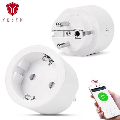 China OEM 100V-240V 16A Google Smart Hand-free Home Overload Protection Socket Mini Wifi Plug Wall Socket EU Alexa Smart Socket for sale