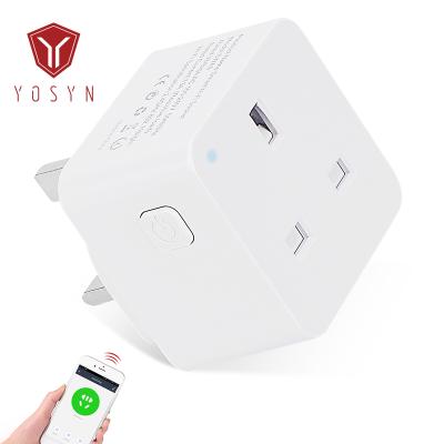 China Energy Monitoring Tuya Google Home Amazon Alexa WiFi Wireless 13A Smart Plug Residential / Multi-Purpose UK Standard Socket for sale