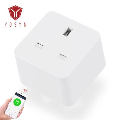 China Smart App Free Control Wifi Plug In Large 13A UK Current Power Socket Outlet Smart Compact Size Smart Plug With Energy Monitoring for sale