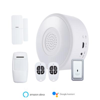 China Smart Home Alarm System WiFi Tuya Smart Home Security W2 System Hub Kit with Keypad Door Window Alexa Alarm System Wireless Remote Control Motion Sensor for sale