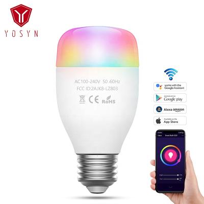 China Smart RGB LED Wifi Light Bulb Alexa Dimmable Smart Wifi Home RGB Color Led Light Bulb Wifi Remote Smart Bulb for sale