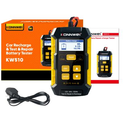 China Battery Test Wholesale Konnwei KW510 Lead Acid Battery Charger Tester Repair 3in1 Car Battery Repair for sale