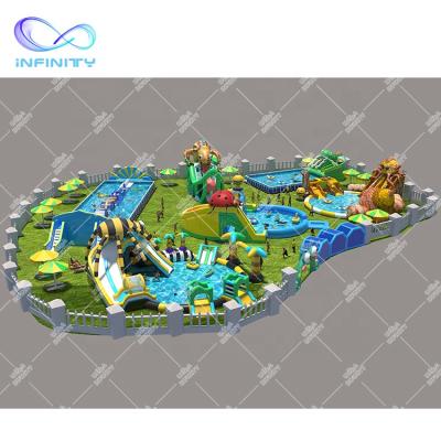 China Outdoor Water Fun Water Play Equipment Inflatable Aqua Park Splash Pool Water Park Slide for sale