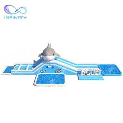 China Outdoor Water Fun Customized Giant Inflatable Water Park Bouncer Dolphins Kids Water Park Playground Water Park Equipment for sale