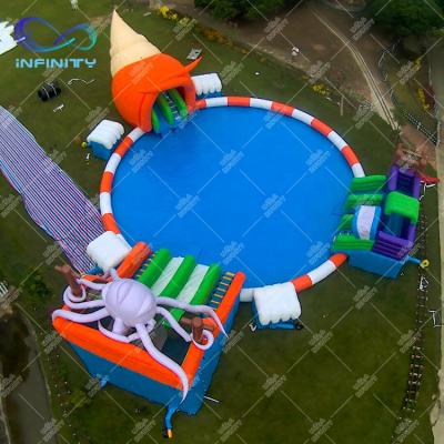 China Outdoor Water Fun Customized Water Park Play Equipment Ocean Theme Land Inflatable Water Park Land Water Park for sale