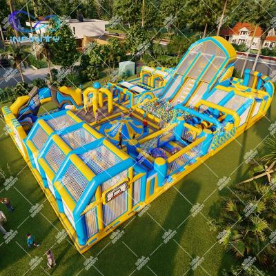 China Interesting Outdoor Giant Inflatable Yellow Blue Inflatable Park Kids Water PVC Theme Commercial Playground for sale