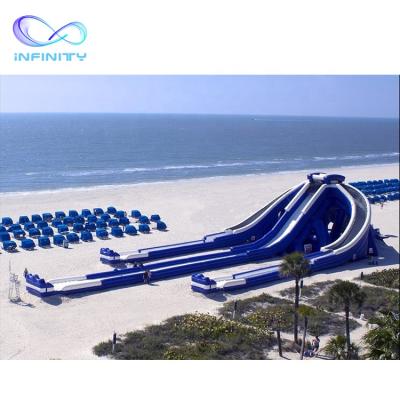 China Outdoor Water Fun Customized Large Inflatable Water Park Blue Inflatable Slide Park Inflatable Water Slide for sale