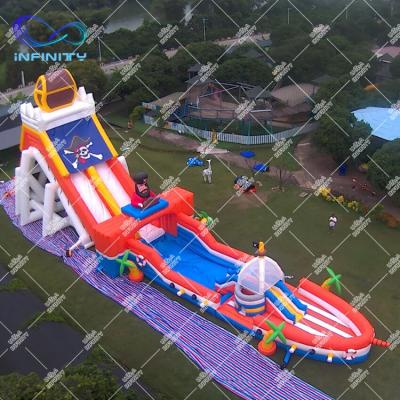 China Outdoor Sports Fun Pirate Theme Inflatable Water Land Water Park Slide Playground Items for sale