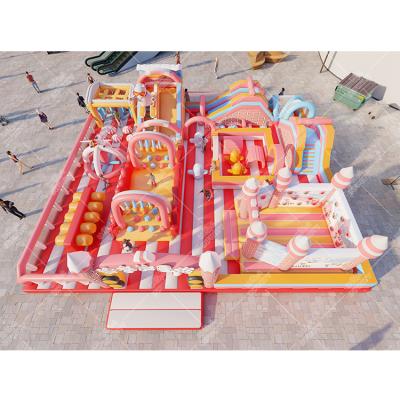 China PVC Customized Kids Indoor Playground Inflatable Commercial Land Obstacle Course Kids Playground for sale