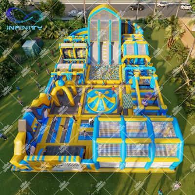 China Sports Park Commercial Inflatable Outdoor Movable Course Playground Colorful Inflatable Obstacle Playground for sale