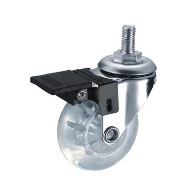 China Screw In Type Caster 2 Inch PVC Transparent Caster Wheel Screw In Caster Wheels for sale