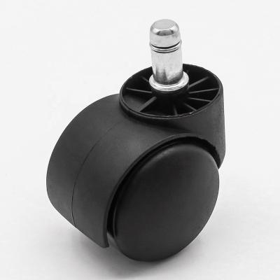 China PA+iron 50mm Office Chair Wheels Ring Black Nylon Stem Chair Caster for sale