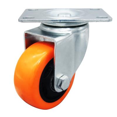 China Modern 5 Inch Trolley Caster Swivel Top Plate Heavy Duty Orange Wheels for sale