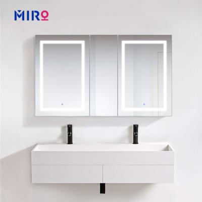 China Large Modern Single Space Modern Single Door Led Light Smart Bathroom Mirror Cabinet for sale