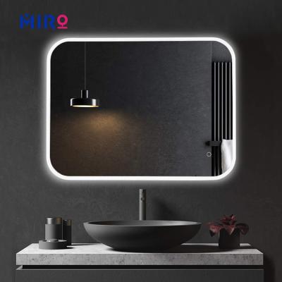 China Luxury Fog Light Amplifying Bathroom Magnifying Wall Mounted Smart Led Mirror For Hotel for sale