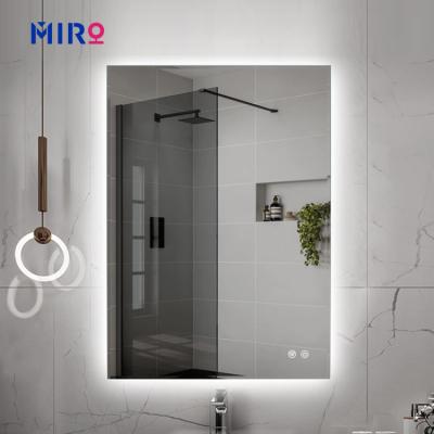 China MIRO Anti Fog Contemporary Wall Magnifying Electronic Mirror Smart Led Frameless Bathroom Mirror Square Mirrors for sale