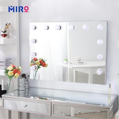 China 80*65*25CM Stainless Steel Primary Color Mirror 3W Adjustable Brightness Customized Warm White Light Bulb 4000V Cosmetic Mirror for sale