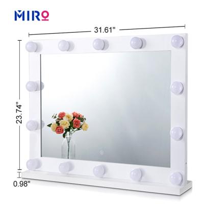 China Custom Hollywood makeup mirror with 3000K 4000K 6000K color temperature, adjustable color temperature with LED light for sale