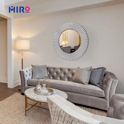 China Contemporary Luxury Sunburst Mirror Round Home Decor Living Room Wall Mirrors Custom Made for sale