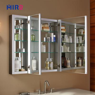 China Modern Large Storage Space Bathroom Cabinet Hotel Vanity Mirror Bathroom Furniture Factory Custom for sale