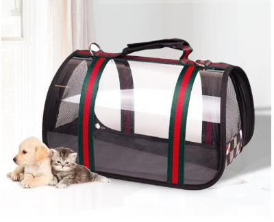 China PORTABLE Exercising Bags Shape Transparent Luxury Foldable Anti-slip Breathable Low Pet Carrier Bag With Shoulder Band for sale