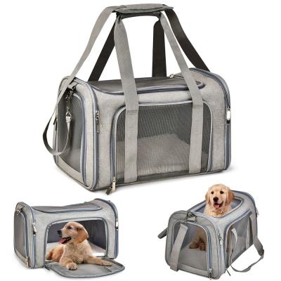 China Cat Carrier Bag Soft Side Backpack Pet Carriers Dog Travel Bags for sale