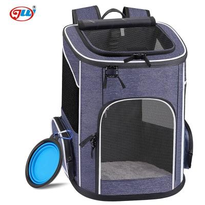 China Viable Dog Backpack Carrier, Collapsible Cat Backpack Carrier, Airy Backpack Design Pet Travel Carrier Cat Carrying Bag for Travel for sale