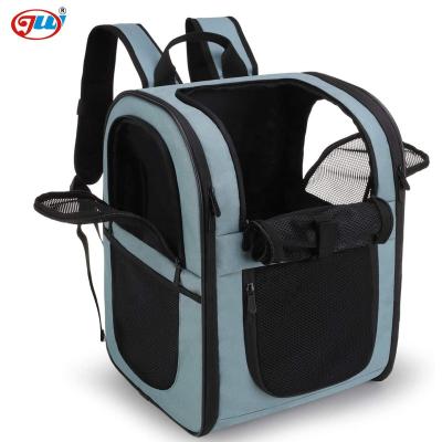 China Sustainable Pet Carrier Backpack for Small Cats and Dogs, Bilateral Entry, Travel Safety Back Support, Outdoor Use (Blue) for sale