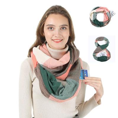 China Amazon Hot Selling Scarf Winter Warm Scarves Pocket Infinity Bib Zipper Storage Travel Invisible Scarf for Women Stylish for sale