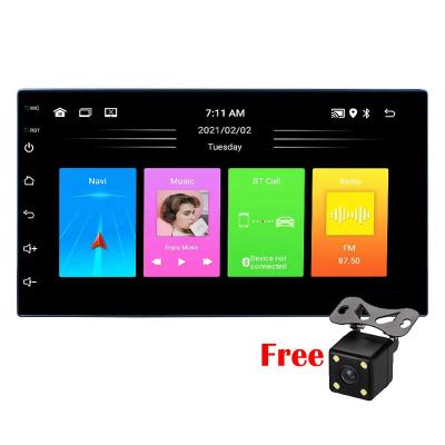 China Universal GPS 7inch Touch Screen 2 Din Multimedia DVD Player Stereo Monitor Car Radio With Camera for sale