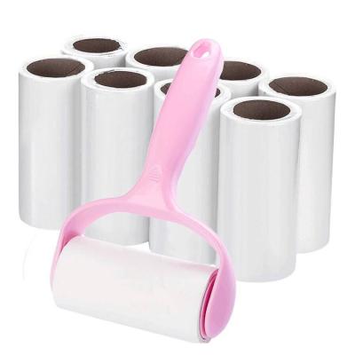 China Sustainable Reusable Sticky Fiber Dusting Roller Remove Hair For Cleaning Clothes for sale