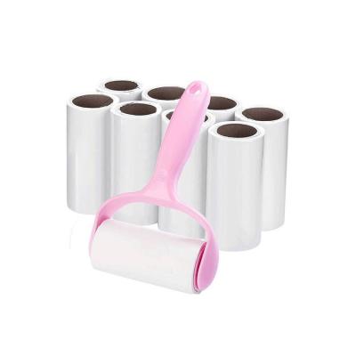 China Viable Magic Paper Solvent Sticky Roller Pet Hair Fiber Paper Replacement With Mat for sale