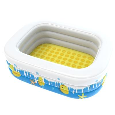 China Small Duck Pattern Kids Rectangle 120x90x55cm Yellow Eco-friendly PVC Inflatable Pool POOLUCKY for sale