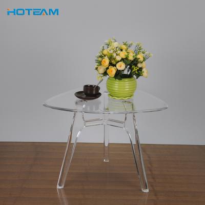 China Easy To Clean Clear Elevated Triangle Acrylic Glass End Table for sale