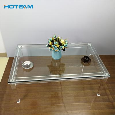 China Funiture Easy To Clean Large Living Room Acrylic Center Rectangle Glass Table for sale