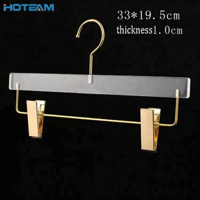 China Clear Plastic Metal Easy Clean Hooks Professional Manufacturing Rack Pants Panty Hanging Hangers for sale